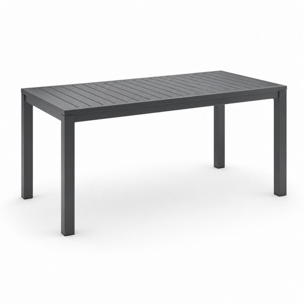 Tavolo da giardino rettangolare antracite in alluminio 150 x 90 x 75 cm