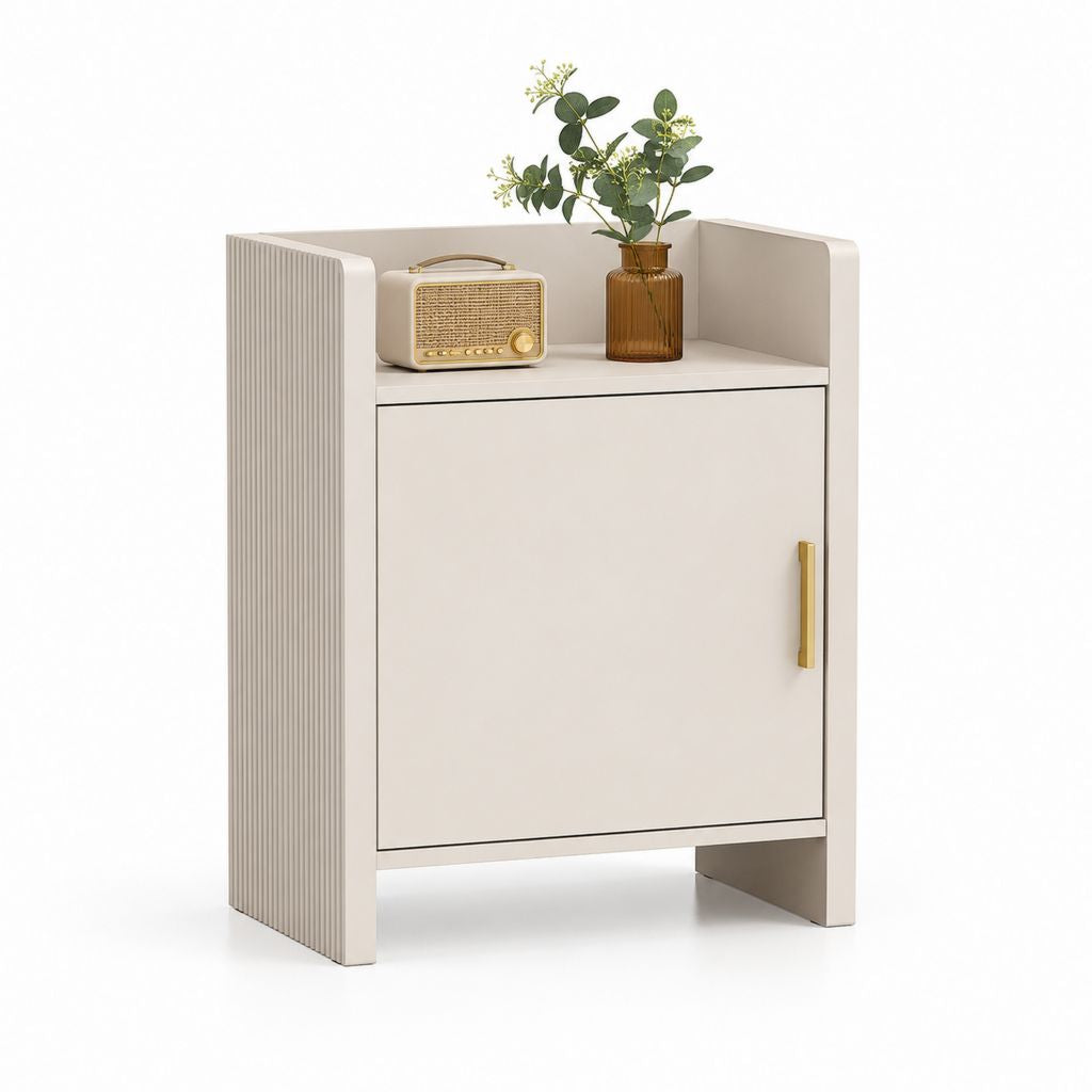 Credenza a 1 anta beige in MDF 80 x 40 x 100 cm