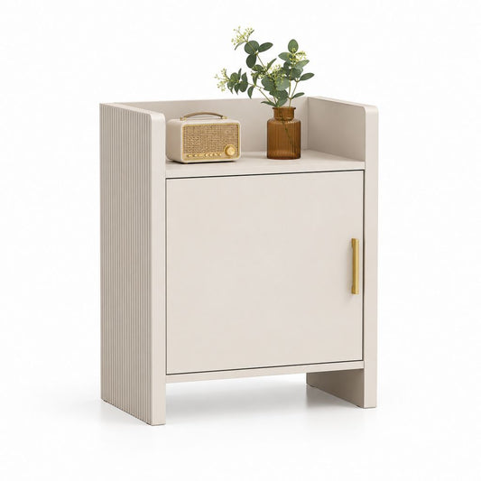 Credenza a 1 anta beige in MDF 80 x 40 x 100 cm