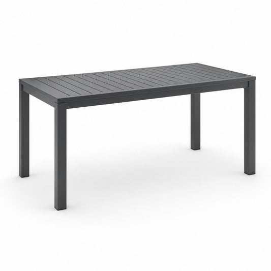 Tavolo da giardino rettangolare antracite in alluminio 150 x 90 x 75 cm