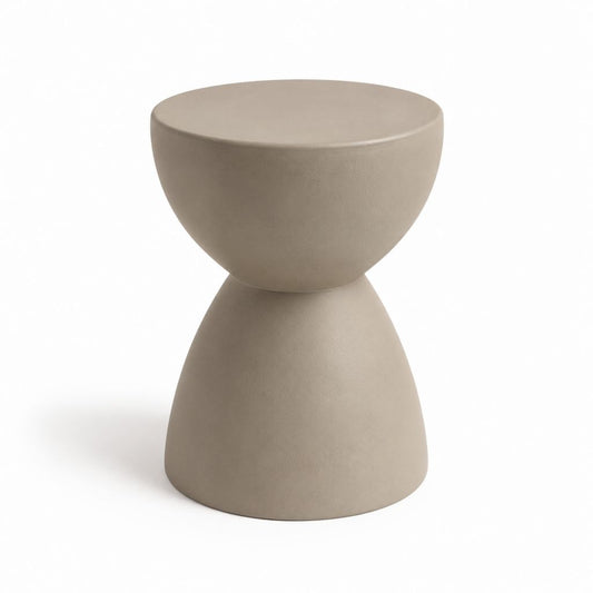 Sgabello da pranzo rotondo tortora in cemento fibrorinforzato 40 x 40 x 46 cm