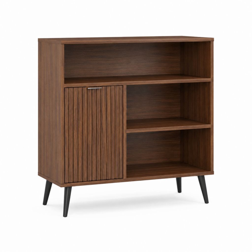 Credenza da sala da pranzo marrone in pannello truciolare laminato 80 x 40 x 100 cm